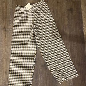 Plaid wide leg pants